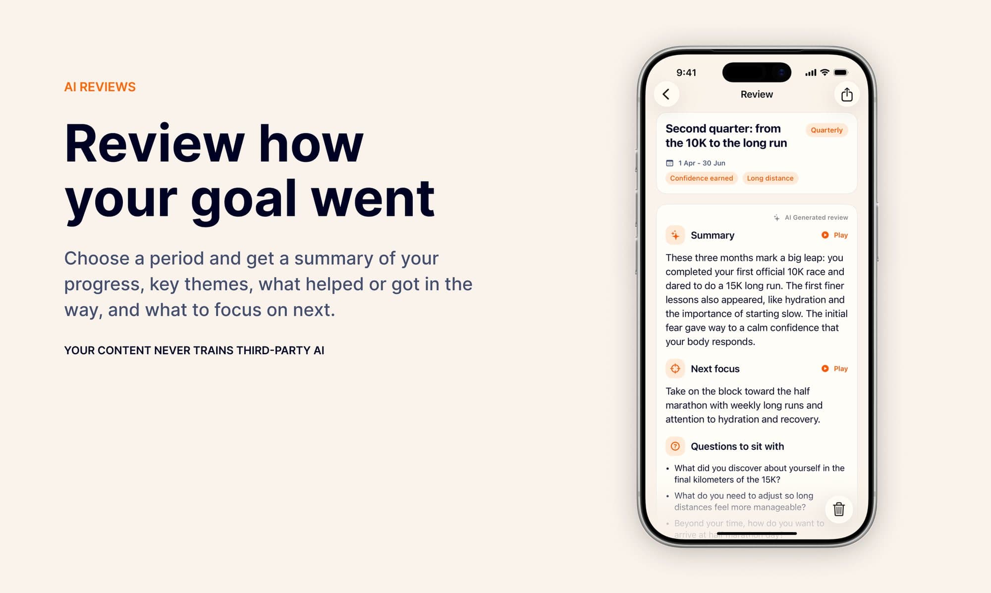 Review how your goal went