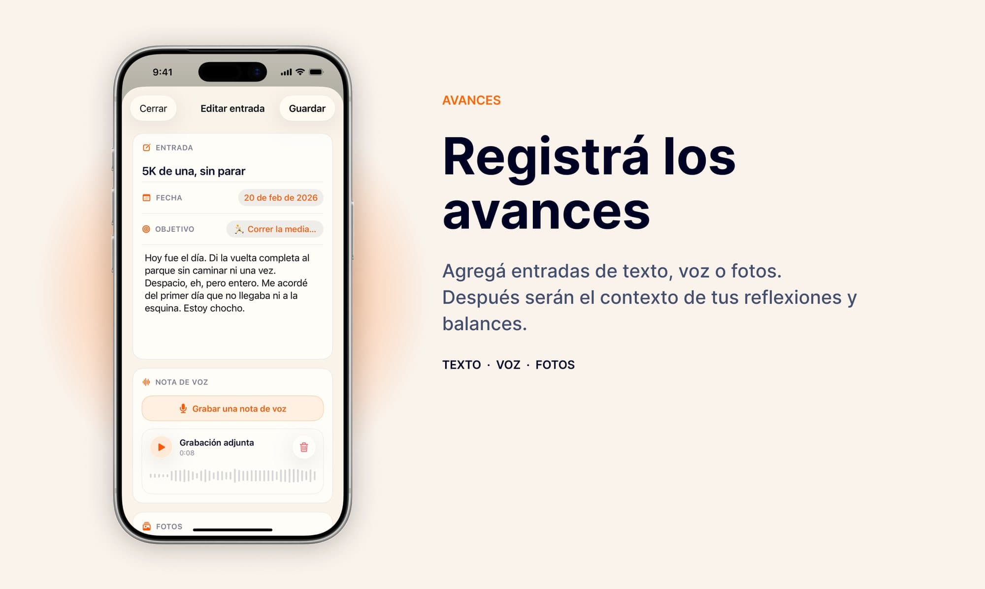Registrá los avances
