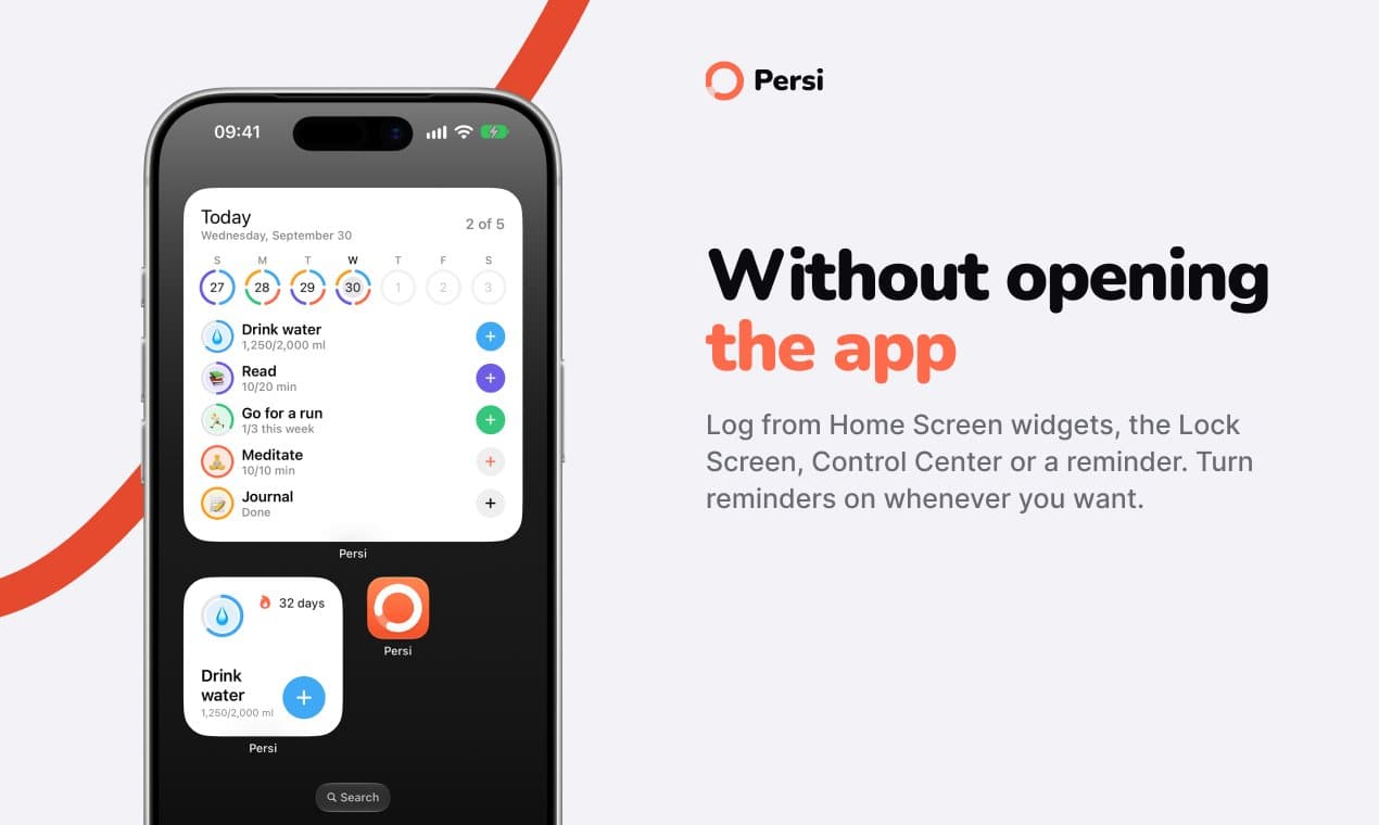 Without opening the app
